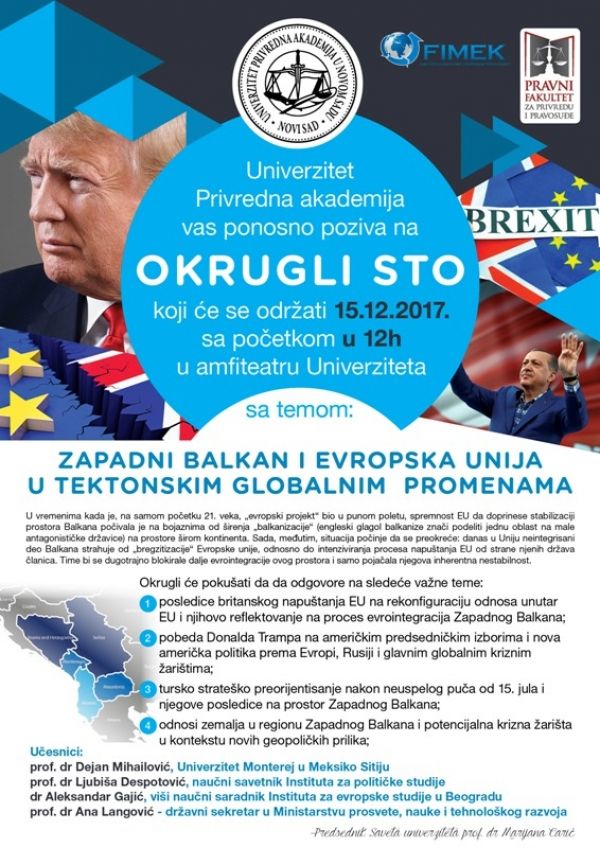 ZAPADNI BALKAN I EVROPSKA UNIJA U TEKTONSKIM GLOBALNIM PROMENAMA